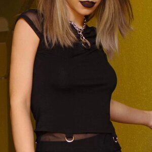 Killstar Doom Mesh Stretch Black Top XXL NEW WITH TAGS